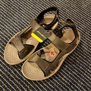 NWT Eddie Bauer Mens Sandals Size 10 Brown Adjustable Comfort Outdoor Hiking